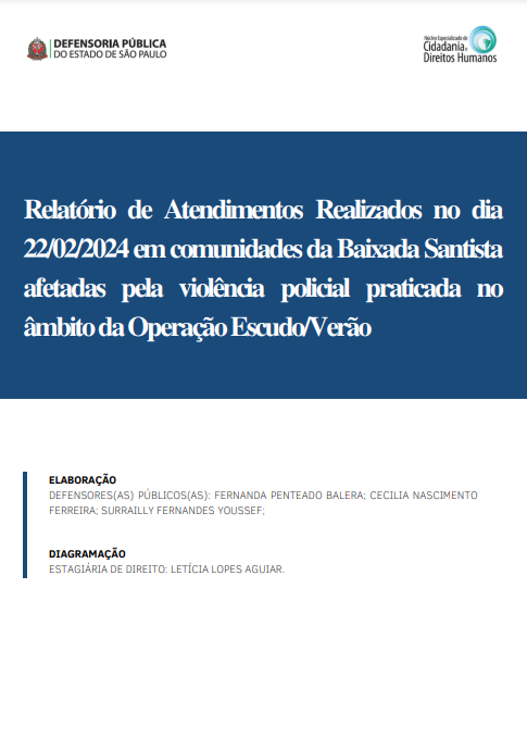 Relatório de Atendimentos Realizados no dia 22/02/2024 em comunidades da Baixada Santista afetadas pela violência policial praticada no âmbito da Operação Escudo/Verão