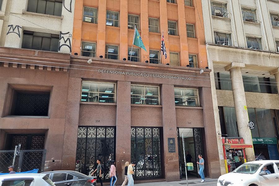 Fachada da sede da DPE-SP, na Rua Boa Vista, nº 200, Centro da capital paulista
