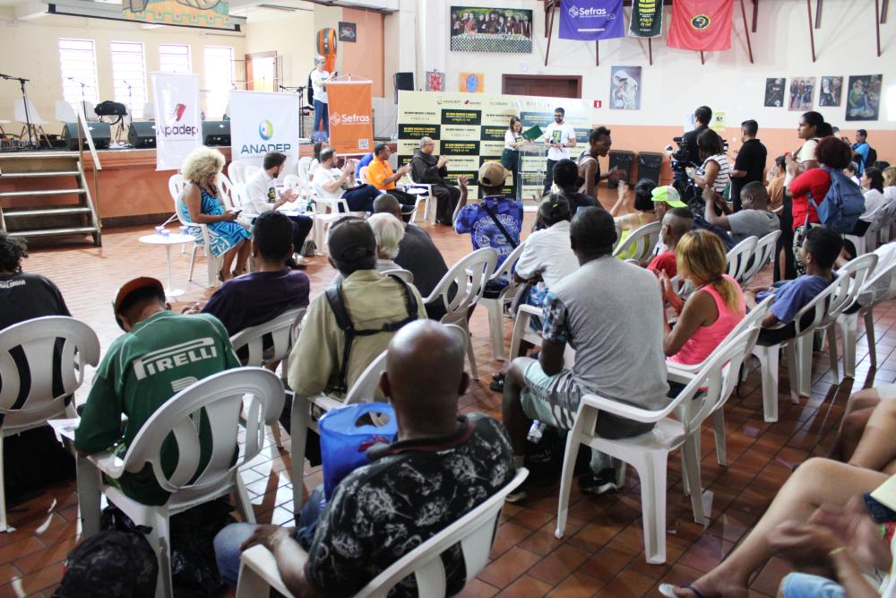 Lançamento foi realizado na Sefras, local de acolhida à população em situação de rua