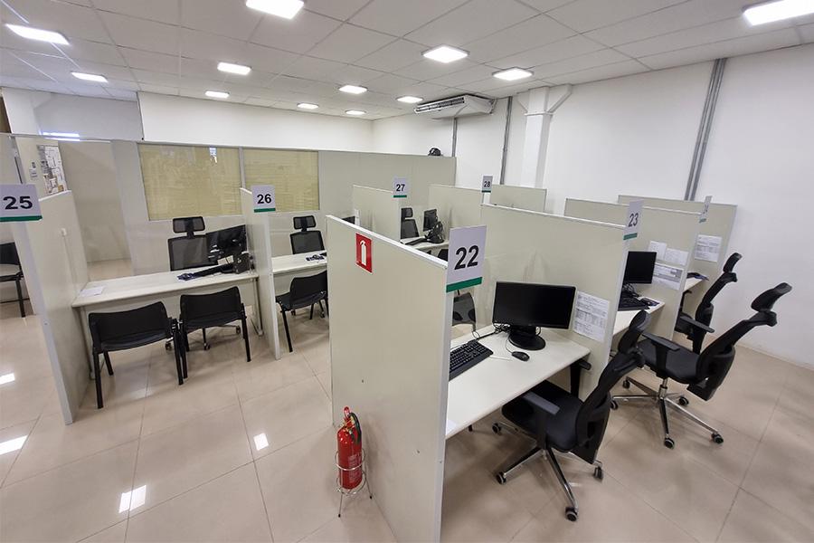 Baias de atendimento na Unidade Sorocaba