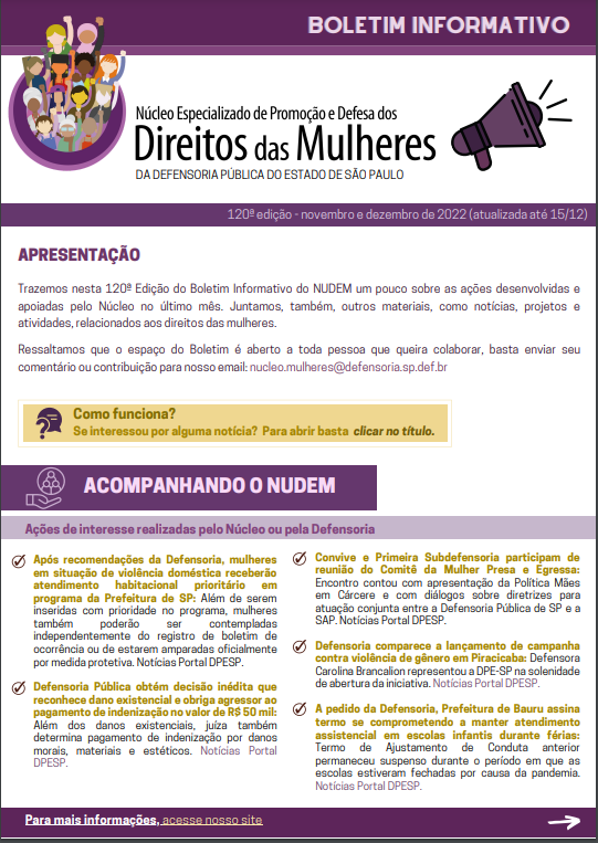 120º Boletim Informativo NUDEM - nov e dez2022 