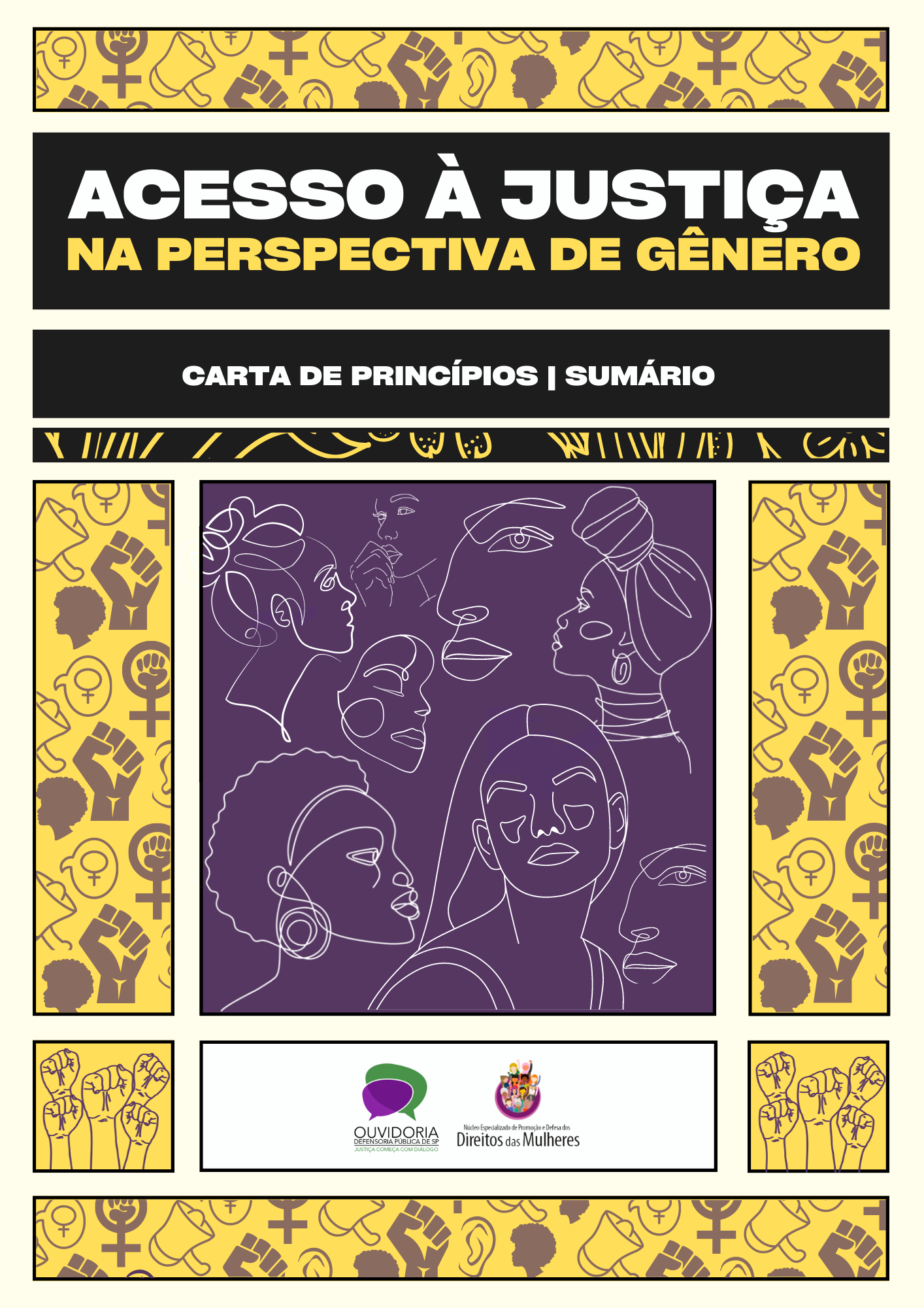 A capa possui um fundo bege, com quadrados distribuidos na cor amarela e preto. No quadrado superior está escrito em branco e amarelo 