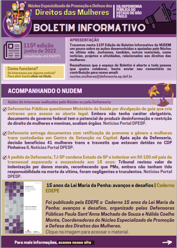 115º Boletim Informativo NUDEM - junho2022 