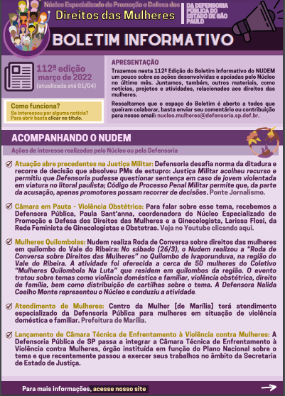 112º Boletim Informativo NUDEM - março2022 