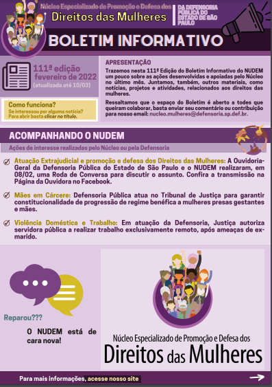 111º Boletim Informativo NUDEM - fevereiro2022 